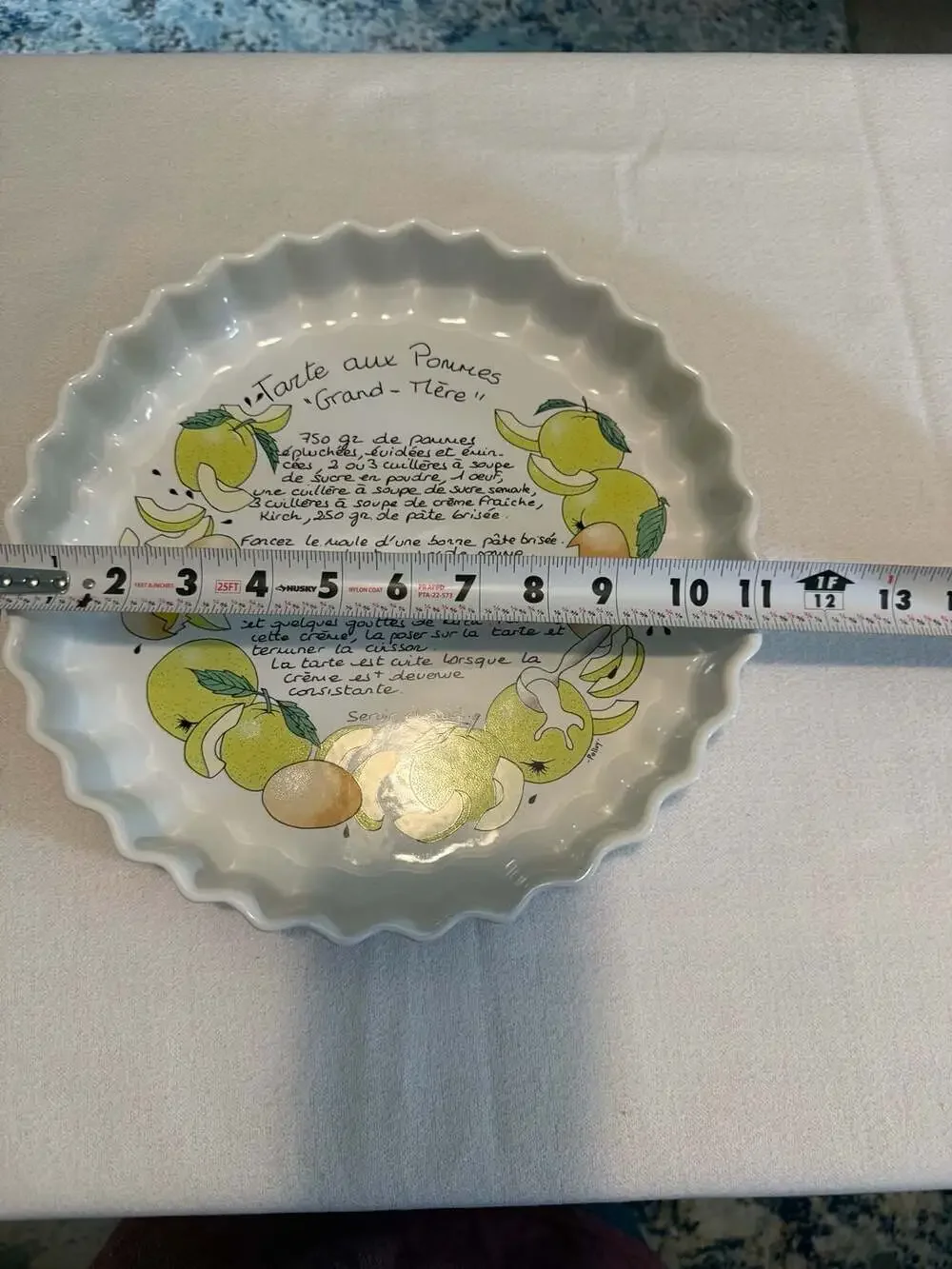 Vintage Tarte aux Pommes Grand-Mère Recipe Dish R.H. Macy & Co. Portugal